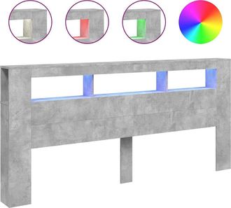vidaXL Cabecero Led Madera Ingenier&iacute;a Gris Hormig&oacute;n 220x18,5x103,5 Cm Vidaxl