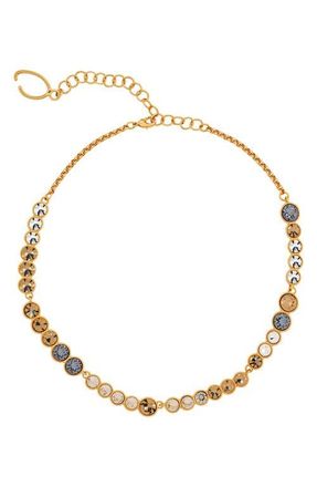 Oscar De La Renta Cascade Rhinestone Necklace in Rose at Nordstrom