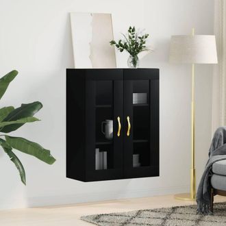 Berkfield Home Wall Mounted Cabinet Black 69.5x34x90 cm