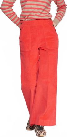 Vilagallo Muniel Cord Straight Leg Pants In Orange
