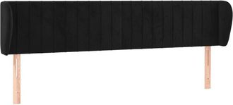 vidaXL Cabecero de terciopelo negro 183x23x78/88 cm Vidaxl