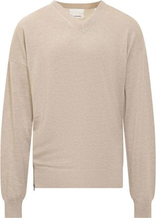 Isabel Marant Garey Sweater - Heren - V-hals truien - Beige - M - Wol - Truien & Vesten