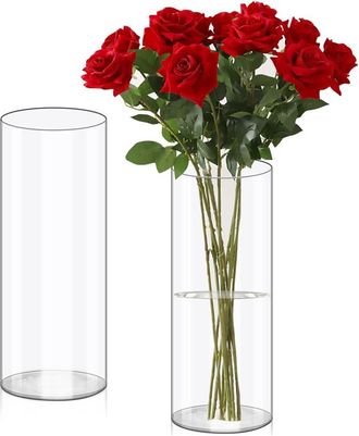 OEM Jarr&oacute;n Cil&iacute;ndrico Transparente Fabricado En Acr&iacute;lico Irrompible, Ideal Para Arreglos Florales, Arreglos De Boda Y Creaciones De Bricolaje