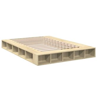 Berkfield Home Durable Bed Frame without Mattress Sonoma Oak 140x200 cm in Light Tan