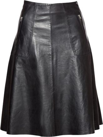 BTF-CPH Midi-rok met rits 1083M - Dames - Midirokken - Zwart - XS - Leer - Rokken