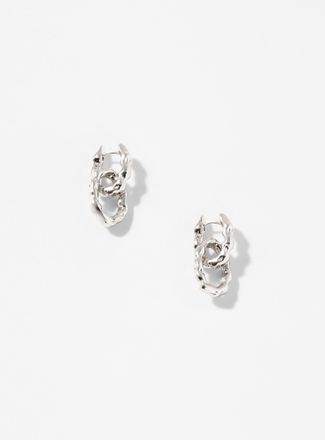 Pilgrim Womens Oval wavy link chain earrings Exclusive Simons x Pilgrim collection