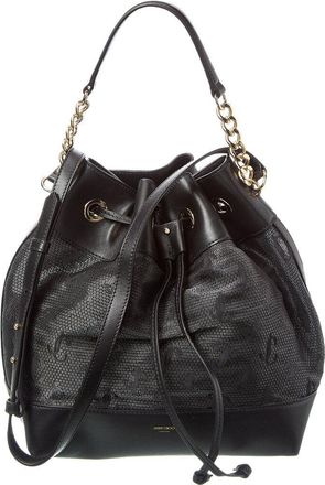 Jimmy Choo London Juno Mesh & Leather Bucket Bag