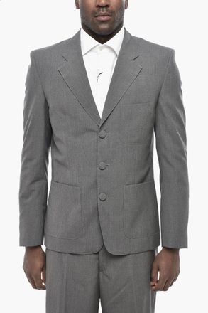 Givenchy Blazer Monopetto in Lana con Tasche a Toppa Givenchy