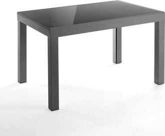 Oresteluchetta Tavolo allungabile in vetro temprato grigio cm. H.75 x P.83 x L.120