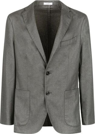 Boglioli Grijze wollen blend reversjas - Heren - Blazers - Grijs - 2XL - Wol - Jassen