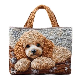 Generic Vintage Quilted Tote Bag for Women, Aesthetic Cotton Shoulder Bag with Literary Book & Floral Embroidery Lightweight Hobo Purse for World Book Day & M