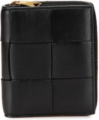 Bottega Veneta Pre-owned Woven Leather Wallet - Dames - Vintage Accessoires - Zwart - ONE Size - Leer - Vintage