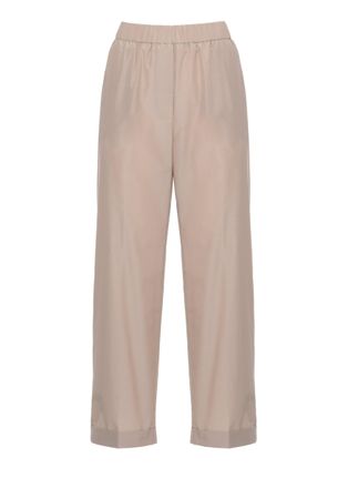 PESERICO Beige Cotton-Blend Straight-Leg Pants