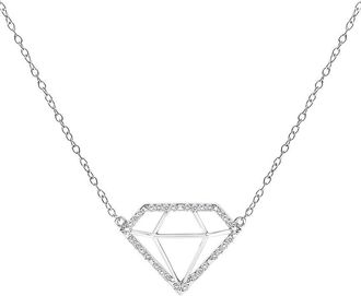 House of Brilliance Haus Of Brilliance Silver 0.15 Ct. Tw. Lab-Grown Diamond Pendant Necklace