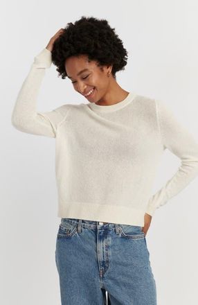 Chinti and Parker Cloud Cashmere Cropped Sweater in Cream at Nordstrom, Size X-Small