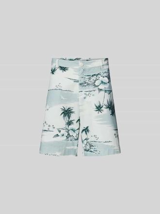 Maison Kitsun&eacute; Shorts mit Allover-Print in Hellgrau, Gr&ouml;&szlig;e 40