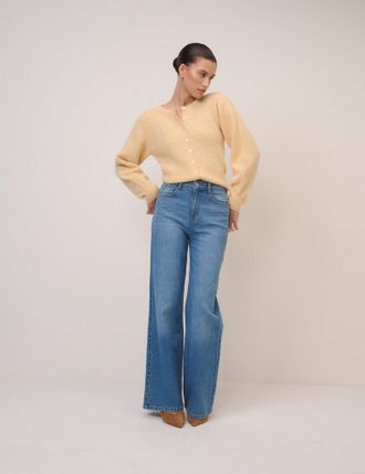 Nobody's Child Blue High Rise Soho Wide Leg Jeans