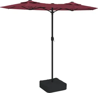 vidaXL Sombrilla Doble De Jard&iacute;n Con Luces Led Rojo Burdeos 316x145 Cm Vidaxl