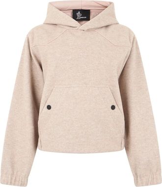 Moncler Felpa con cappuccio in flanella - - Sweatshirts & Hoodies - Donna - Beige - XS
