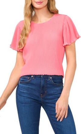 CeCe by Cynthia Steffe Flutter Sleeve Pliss&eacute; Top in Confetti at Nordstrom Rack, Size X-Small