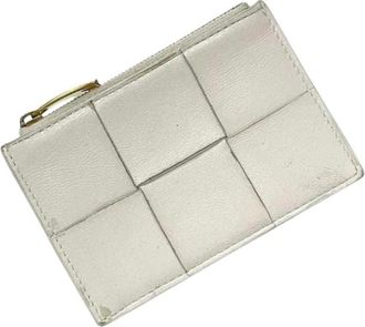 Bottega Veneta Pre-owned Leren Portemonnee - unisex - Vintage Accessoires - Wit - ONE Size - Leer - Vintage