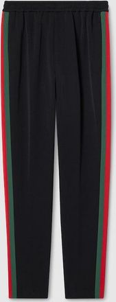 Gucci Stretch Nylon Sportswear Pants With Web, Size XXXL, Black, Ready-to-wear
