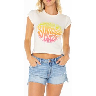 Roxy Sunshine Daze 90s Graphic Baby Tee in Dew at Nordstrom, Size Xx-Large