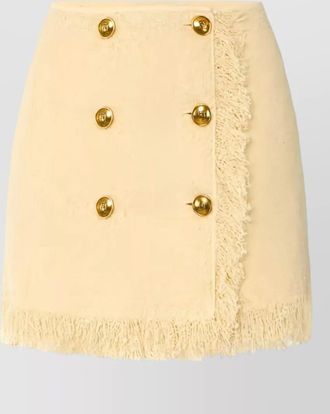 Elisabetta Franchi boucl&eacute; knit skirt double breasted fringe