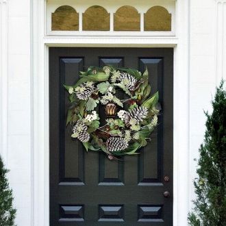 Safavieh Faux 24 Inch Eucalyptus & Berries Wreath W/ Pine Cones