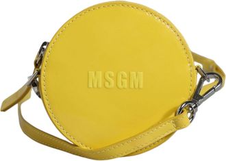 Msgm Leather Logo Crossbody Sling Shoulder Round Womens Bag (Pre-Owned)