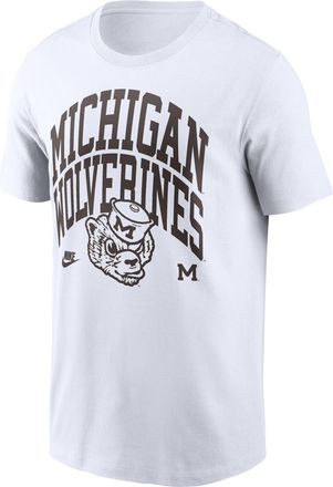 Nike Michigan Bold Nike Mens College T-Shirt in White | N19910AMWV-V4P