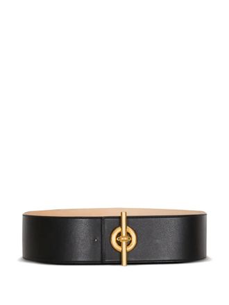 Balmain Leren riem met T-bar - Zwart