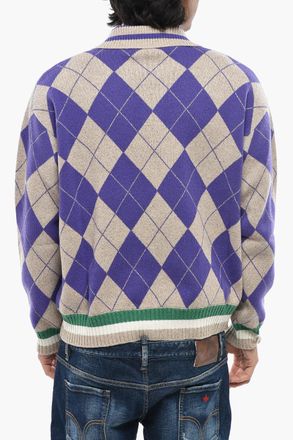 Dsquared2 Maglia a Motivo Argyle con Collo a Polo Dsquared2
