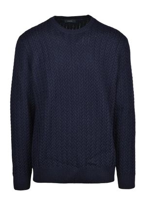 Zanone Mens Crew Neck Knit - Blue