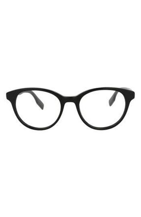 Alexander McQueen 47mm Oval Optical Glasses in Black Black Transparent at Nordstrom Rack