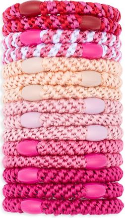 L. Erickson Grab & Go Set of 15 Assorted Ponytail Holders in Think Pink at Nordstrom