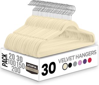 OEM Juego De 30 Perchas De Terciopelo Para Adultos - Antideslizantes, Gancho Giratorio De 360&deg;