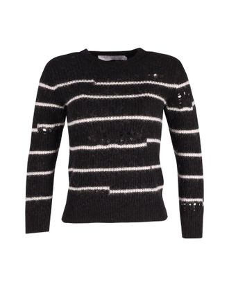 Iro Iro Cleon Striped Knit Sweater in Black Acrylic