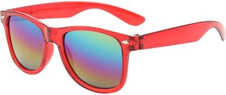 Generic Trendy Kids Studded Sunglasses Color Coated Sunglasses For Boys And Girls Sun Glasses For Children Women Bulk (Red, One Size)
