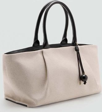 Mango Borsa tote canvas nero - Donna - Taglia unica - MANGO