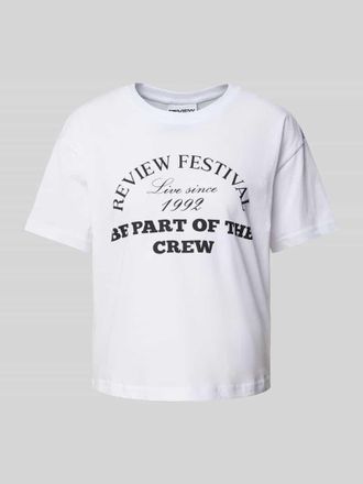 Review T-Shirt mit Statement-Print in Weiss, Gr&ouml;&szlig;e XS