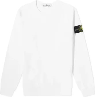 Stone Island Garment Dyed Crew Sweatshirt White 761563750-V0001