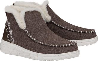 HeyDude Denny Wool Faux Shearling Dames Walnoot Laarzen