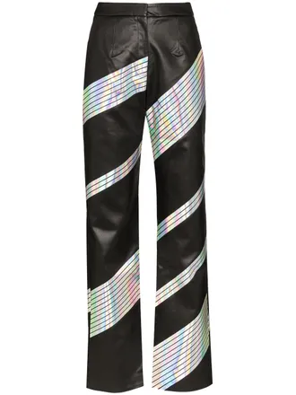 Mat&eacute;riel holographic stripe trousers - Black