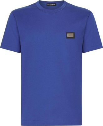 Dolce & Gabbana Blue Essentials Logo T-Shirt - Heren - T-shirts - Blauw - M - Katoen - Tops