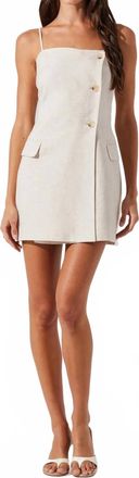 Astr Azria Button Front Wrap Dress In Oatmeal