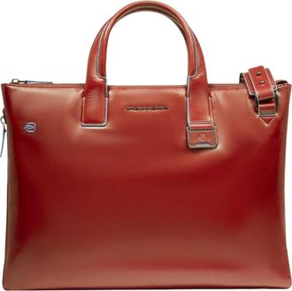 Piquadro Blue Square Slim Computer Bag - unisex - Laptoptassen - Bruin - ONE Size - Leer - Tassen