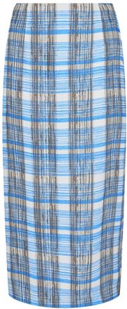 Ferragamo Plaid Print Silk-Blend Maxi Skirt