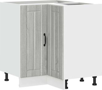vidaXL Kitchen Corner Base Cabinet Lucca Grey Sonoma Engineered Wood vidaXL