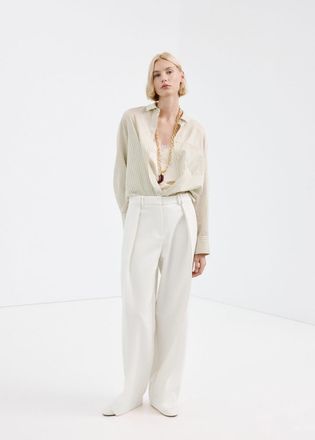 Mango Camicia lyocell con tasca giallo pastello - Donna - XXS - MANGO